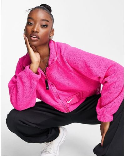 Nike Essential Sherpa Full-zip Jacket - Pink