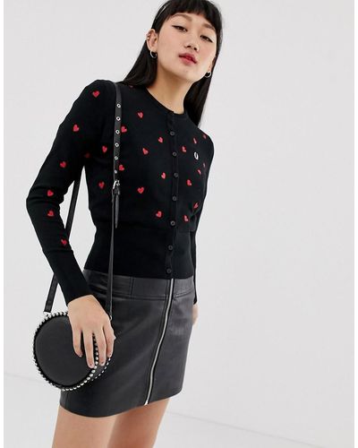 Fred Perry Amy Winehouse Foundation Heartprint Cardigan - Black