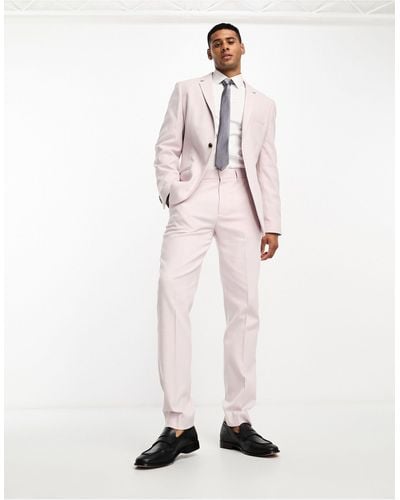 ASOS Slim Oxford Suit Trouser - Pink