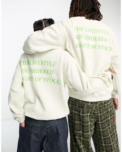 Collusion Unisex - Sweatshirt Met 'lifestyle'-slogan - Naturel