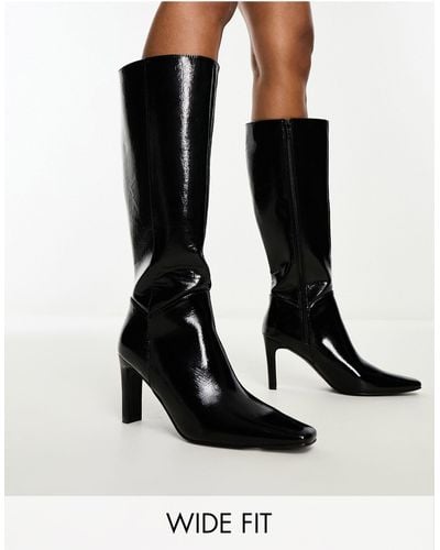 Public Desire Pose Heeled Knee Boots - Black
