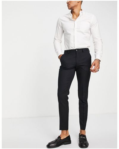 Jack & Jones Premium - Super Slim Fit Pantalon Van Wolmix Met Stretch - Zwart