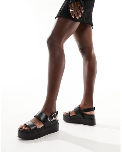 ASOS Tucker 2 - sandali neri con suola spessa flatform - Nero