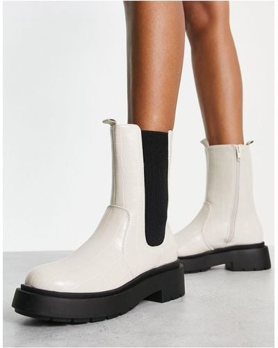 New Look Flat High Ankle Chelsea Boot - White
