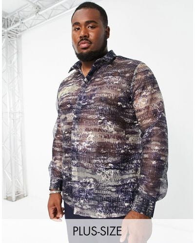 Twisted Tailor Plus – caples – hemd aus netzstoff - Mehrfarbig