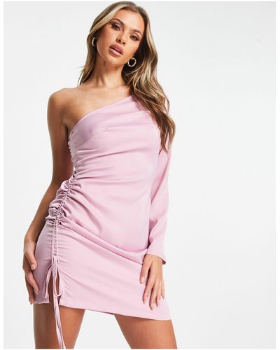 UNIQUE21 – minikleid mit one-shoulder-träger - Pink