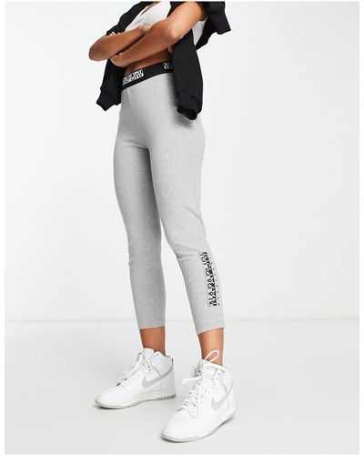 Napapijri M-box - leggings grigi con logo - Bianco