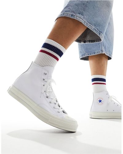 Converse – chuck 70 hi – leder-sneaker - Weiß