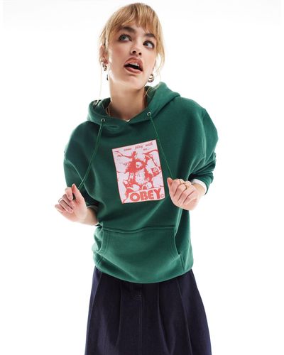 Obey Come Play With Us Hoodie - Green