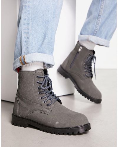 Bolongaro Trevor Minimal Lace Up Boots - Grey