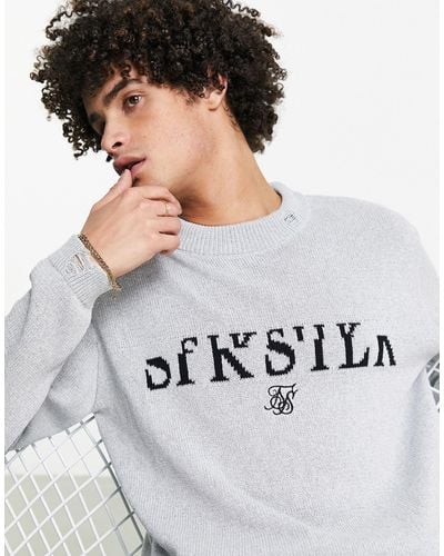 SIKSILK Division Logo Knitted Jumper - Grey