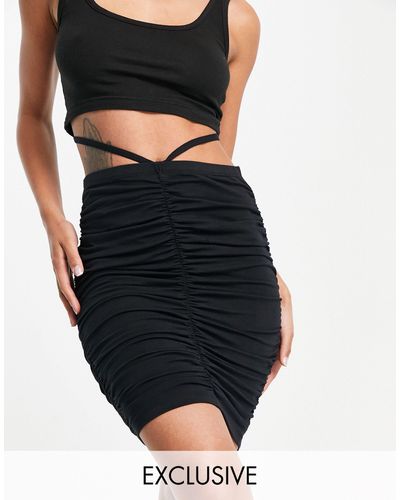 Noisy May Exclusive Ruched Skirt Co-ord - Black