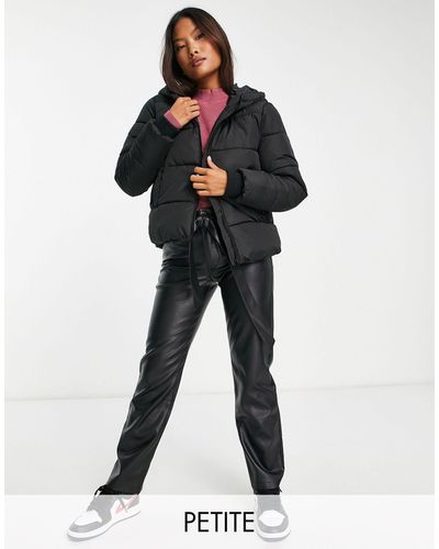 Pieces Padded Jacket With Hood - Black