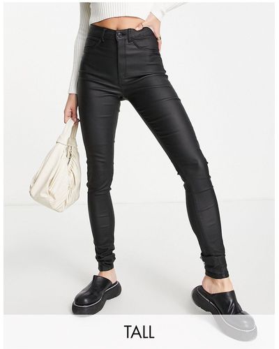 Noisy May Callie Coated Skinny Jeans - Black