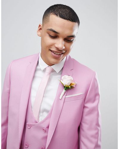 ASOS Wedding Skinny Suit Jacket - Pink
