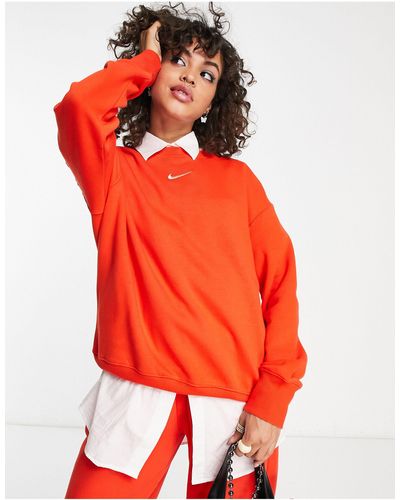 Nike Sudadera roja extragrande con logo pequeño - Naranja