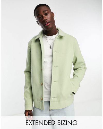 ASOS Oversized Wool Look Shacket - Green