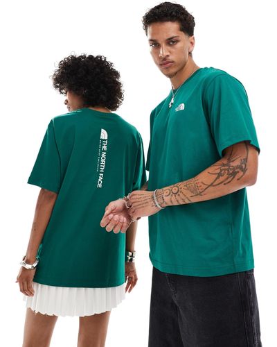 The North Face Vertical Nse Logo Backprint Oversized T-shirt - Green