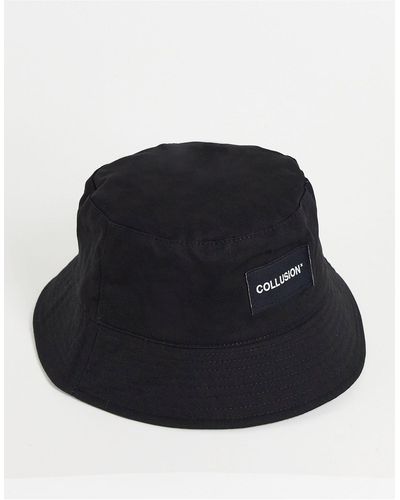 Collusion Unisex - Bucket Hat Met Logopatch - Zwart