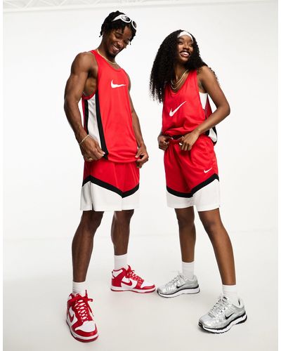Nike Basketball Icon plus - pantaloncini unisex rossi da 11" - Rosso