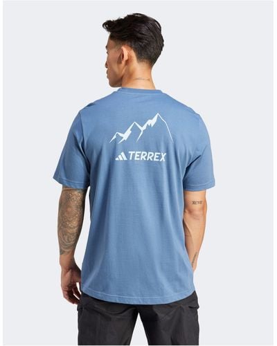 adidas Terrex – graphic mtn 2.0 – t-shirt - Blau