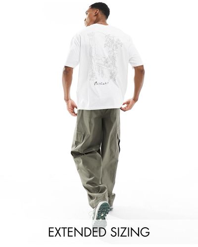ASOS T-shirt oversize avec imprimé renaissance au dos - Blanc
