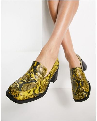 ASOS Stanford Smart Mid Heeled Loafers - Multicolour