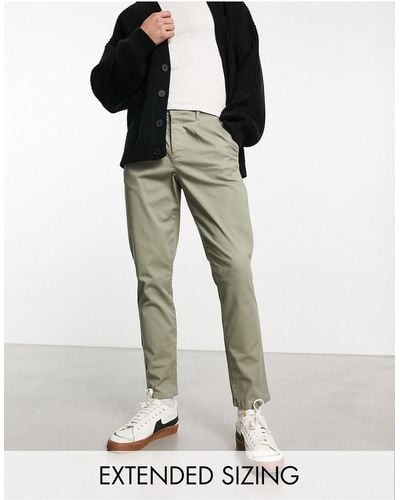 ASOS Cigarette Chinos With Pleats - Black