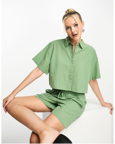 JJXX Cropped Shirt Co-ord - Green