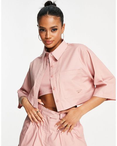 Reebok Elegant Cropped Overhemd - Roze
