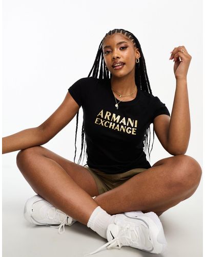 Armani Exchange T-shirt Met Logo - Zwart