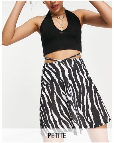 Missguided Zwierige Rok Met Zebraprint - Zwart