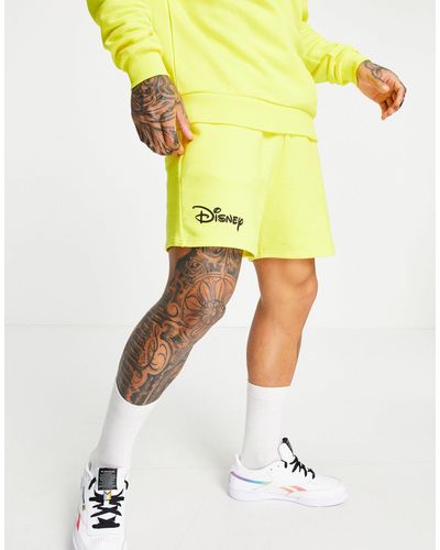 ASOS Disney Co-ord Short With Mickey Mouse Print - Yellow