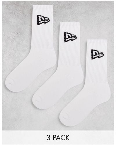 KTZ Flag Logo 3 Pack Socks - White