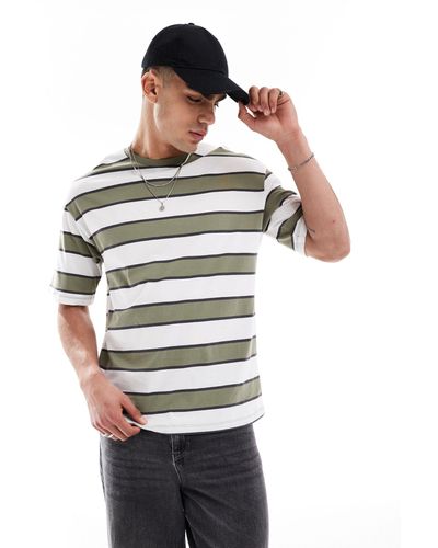 ADPT – oversize-t-shirt mit streifen - Grau
