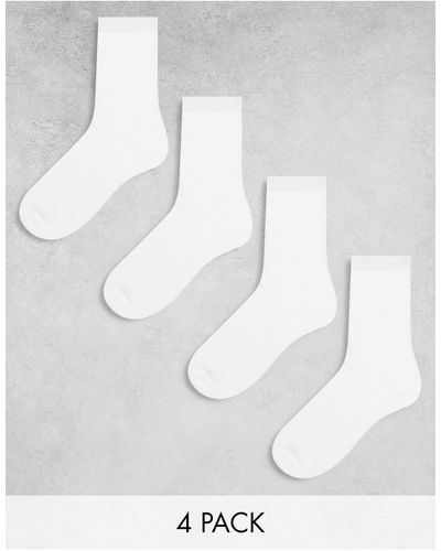 Lindex 4 Pack Plain Sock - White