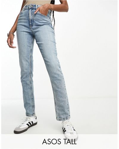 ASOS Asos Design Tall Slim Mom Jeans - Blue