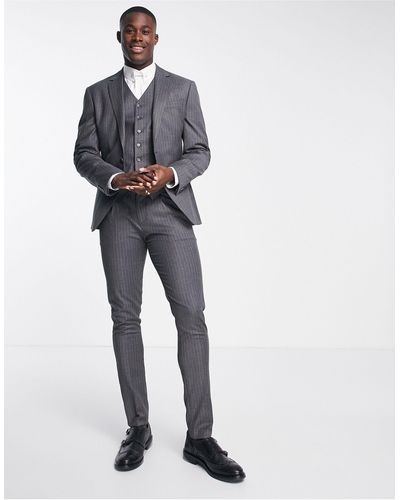 Noak Skinny Suit Trousers - Grey