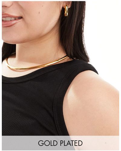 ASOS Gargantilla rígida con diseño minimalista chapada en oro - Negro
