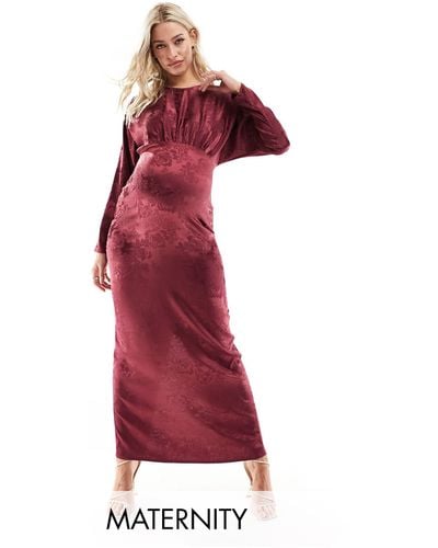 Flounce London – satin-maxikleid - Rot