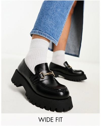 ASOS Wide Fit Masterpiece Chunky Loafer - Black