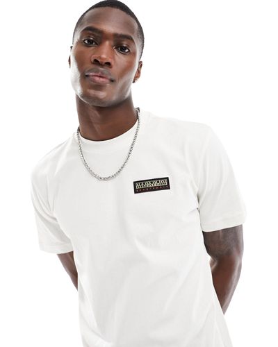 Napapijri Camiseta blanca con logo pequeño iaato - Blanco