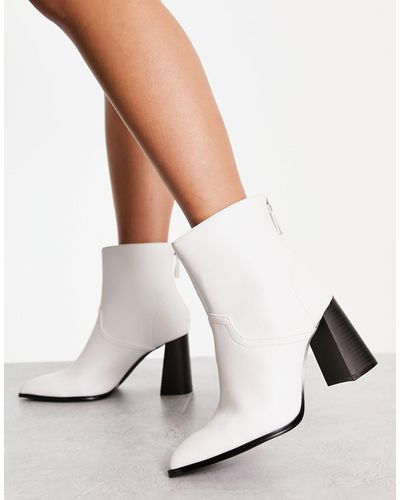 Forever New Western Block Heel Ankle Boots - White