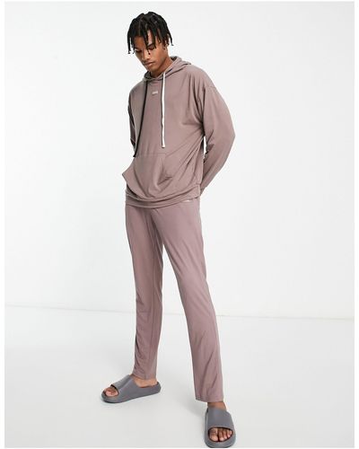 Il Sarto Lightweight Lounge Hoodie And jogger Set - Brown