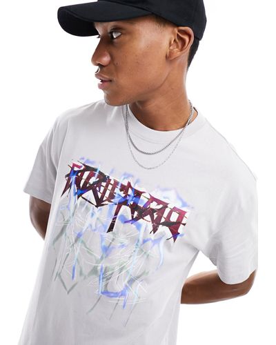Weekday Oversized T-shirt With Tour Graphic Print - White