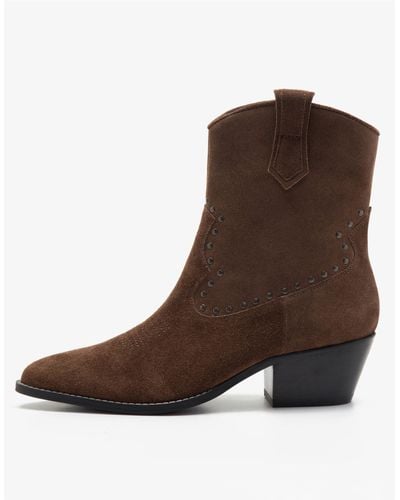 OFF THE HOOK Kensal Leather Ankle Boots - Brown