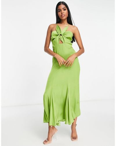 Forever New Flower Midi Cut Out Dress - Green