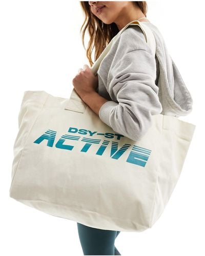 Daisy Street Active Swirly Shopper Tote Bag - Natural