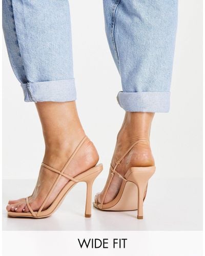Public Desire Rayelle Heeled Sandals With Square Toes - Blue