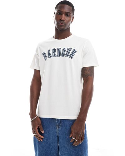 Barbour Stockland Collegiate Logo T-shirt - White